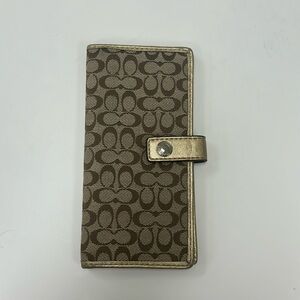 Brown and gold wallet